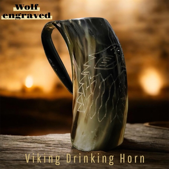 Viking Traders Other - Viking Drinking Horn Mug with engraving